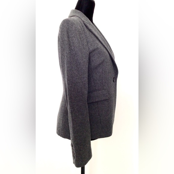 BANANA REPUBLIC Charcoal Grey Single Button Wool Blazer - US 2 - Picture 2 of 7